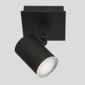 Steinhauer Spot POINTS NOIRS à 1 flamme, cylindrique, réglable GU10 IP44, noir mat gradable