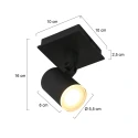 Steinhauer Spot POINTS NOIRS à 1 flamme, cylindrique, réglable GU10 IP44, noir mat gradable
