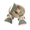Luminaire de plafond GEARWOOD 3 flammes, rond, réglable E27 IP20