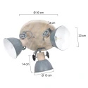 Luminaire de plafond GEARWOOD 3 flammes, rond, réglable E27 IP20
