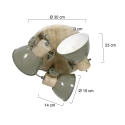 Luminaire de plafond GEARWOOD 3 flammes, rond, réglable E27 IP20