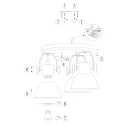 Luminaire de plafond GEARWOOD 3 flammes, rond, réglable E27 IP20