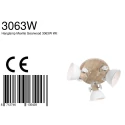 Mexlite Luminaire de plafond GEARWOOD 3 flammes, rond, réglable E27 IP20, bois, antique gradable