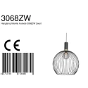 Mexlite Luminaire à suspension AUREOLE Ø 42CM à 1 flamme, grand, rond E27 IP20, noir mat gradable