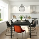 Mexlite Luminaire à suspension AUREOLE Ø 42CM à 1 flamme, grand, rond E27 IP20, noir mat gradable