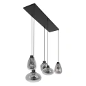 Steinhauer Luminaire à suspension REFLEXION 5 flammes, angulaire, langue, réglable E27 IP20, noir mat gradable