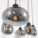 Steinhauer Luminaire à suspension REFLEXION 5 flammes, angulaire, langue, réglable E27 IP20, noir mat gradable