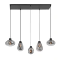 Steinhauer Luminaire à suspension REFLEXION 5 flammes, angulaire, langue, réglable E27 IP20, noir mat gradable