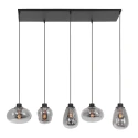 Steinhauer Luminaire à suspension REFLEXION 5 flammes, angulaire, langue, réglable E27 IP20, noir mat gradable