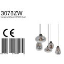 Steinhauer Luminaire à suspension REFLEXION 5 flammes, angulaire, langue, réglable E27 IP20, noir mat gradable