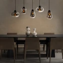 Steinhauer Luminaire à suspension REFLEXION 5 flammes, angulaire, langue, réglable E27 IP20, noir mat gradable