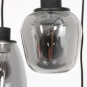 Steinhauer Luminaire à suspension REFLEXION 3 flammes, rond, réglable E27 IP20, noir mat gradable