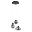Steinhauer Luminaire à suspension REFLEXION 3 flammes, rond, réglable E27 IP20, noir mat gradable