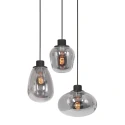 Steinhauer Luminaire à suspension REFLEXION 3 flammes, rond, réglable E27 IP20, noir mat gradable