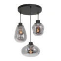 Steinhauer Luminaire à suspension REFLEXION 3 flammes, rond, réglable E27 IP20, noir mat gradable