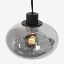 Steinhauer Luminaire à suspension REFLEXION 3 flammes, rond, réglable E27 IP20, noir mat gradable