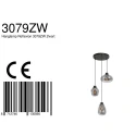 Steinhauer Luminaire à suspension REFLEXION 3 flammes, rond, réglable E27 IP20, noir mat gradable