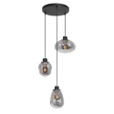 Steinhauer Luminaire à suspension REFLEXION 3 flammes, rond, réglable E27 IP20, noir mat gradable