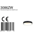 Steinhauer Luminaire de plafond RINGLEDE - Ø 30CM petit, rond, direct / indirect IP20, noir mat gradable