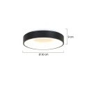 Steinhauer Luminaire de plafond RINGLEDE - Ø 30CM petit, rond, direct / indirect IP20, noir mat gradable