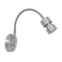 Luminaire mural NATASJA avec interrupteur, avec bras flexible GU10 IP20, acier brossé gradable