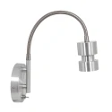 Steinhauer Luminaire mural NATASJA avec interrupteur, avec bras flexible GU10 IP20, acier brossé gradable