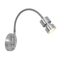 Steinhauer Luminaire mural NATASJA avec interrupteur, avec bras flexible GU10 IP20, acier brossé gradable