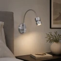 Steinhauer Luminaire mural NATASJA avec interrupteur, avec bras flexible GU10 IP20, acier brossé gradable