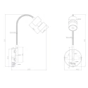 Steinhauer Luminaire mural NATASJA avec interrupteur, avec bras flexible GU10 IP20, acier brossé gradable