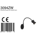 Luminaire mural NATASJA avec interrupteur, avec bras flexible GU10 IP20, acier brossé gradable
