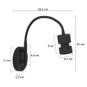 Luminaire mural NATASJA avec interrupteur, avec bras flexible GU10 IP20, acier brossé gradable