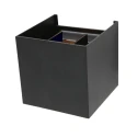 outdoor wall luminaire MURO up / down, cube shape, adjustable IP44, black matt dimmable