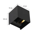 Steinhauer Luminaire mural d’extérieur MURO haut bas, forme en dé, réglable IP44, noir mat gradable