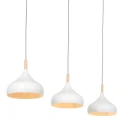 Mexlite pendant luminaire BJORR 3 flames E27 IP20, white matt dimmable
