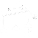 Mexlite pendant luminaire BJORR 3 flames E27 IP20, white matt dimmable