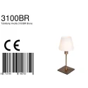 Steinhauer Lampe de table ANCILLA à 1 flamme, langue, avec fonction de commutation, conique E14 IP20, bronze brossé gradable