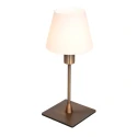 Steinhauer Lampe de table ANCILLA à 1 flamme, langue, avec fonction de commutation, conique E14 IP20, bronze brossé gradable