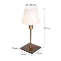 Steinhauer Lampe de table ANCILLA à 1 flamme, langue, avec fonction de commutation, conique E14 IP20, bronze brossé gradable