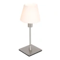 Steinhauer Lampe de table ANCILLA à 1 flamme, langue, avec fonction de commutation, conique E14 IP20, acier brossé gradable