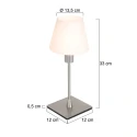 Steinhauer Lampe de table ANCILLA à 1 flamme, langue, avec fonction de commutation, conique E14 IP20, acier brossé gradable