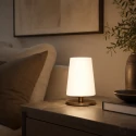 Steinhauer Lampe de table ANCILLA à 1 flamme, court, avec fonction de commutation, conique E27 IP20, bronze brossé gradable