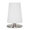 table lamp ANCILLA 1 flame, short, with switching function, conical E27 IP20, steel brushed dimmable