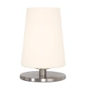 Steinhauer table lamp ANCILLA 1 flame, short, with switching function, conical E27 IP20, steel brushed dimmable