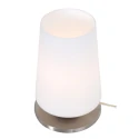 Steinhauer table lamp ANCILLA 1 flame, short, with switching function, conical E27 IP20, steel brushed dimmable