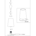 Steinhauer table lamp ANCILLA 1 flame, short, with switching function, conical E27 IP20, steel brushed dimmable