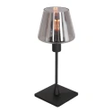 Steinhauer Lampe de table ANCILLA à 1 flamme, avec fonction de commutation, conique E14 IP20, noir mat gradable