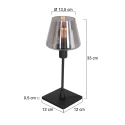 Steinhauer Lampe de table ANCILLA à 1 flamme, avec fonction de commutation, conique E14 IP20, noir mat gradable