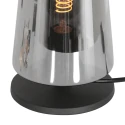 Steinhauer Lampe de table ANCILLA à 1 flamme, court, avec fonction de commutation, conique E27 IP20, noir mat gradable