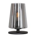 Steinhauer Lampe de table ANCILLA à 1 flamme, court, avec fonction de commutation, conique E27 IP20, noir mat gradable
