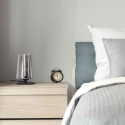 Steinhauer Lampe de table ANCILLA à 1 flamme, court, avec fonction de commutation, conique E27 IP20, noir mat gradable